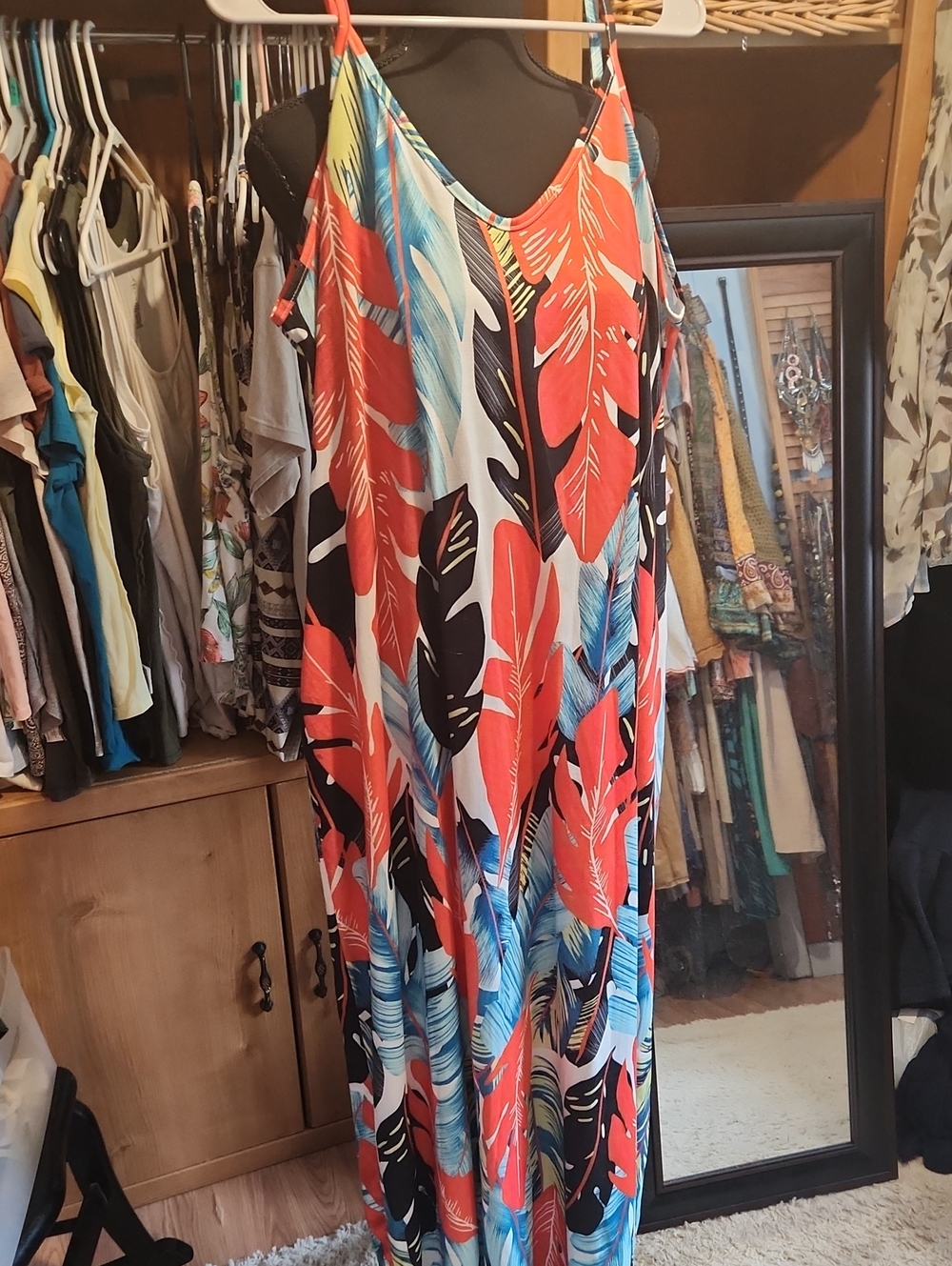 Tropical Print Maxi Dress